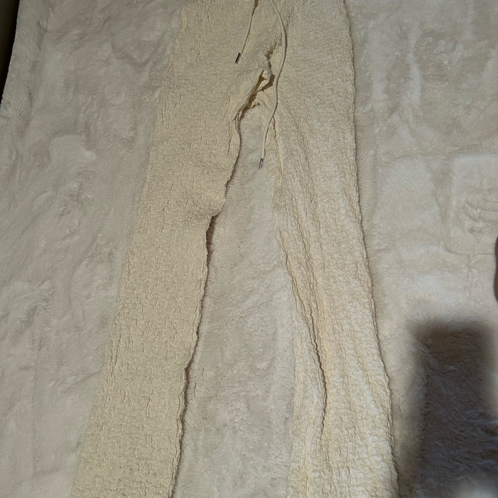 JLUXLABEL Cream Textured beach Pants